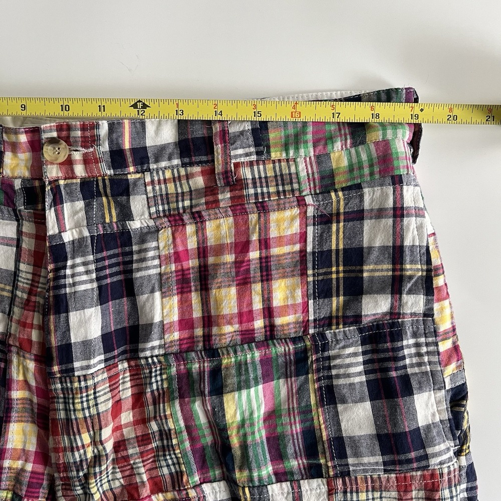 The Vermont Country Store Men's 38 Shorts Plaid Patchwork Madras Cotton Preppy - Picture 10 of 12